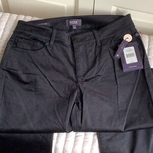 NYDJ stretchy black velvet jeans. New. Great for holidays.